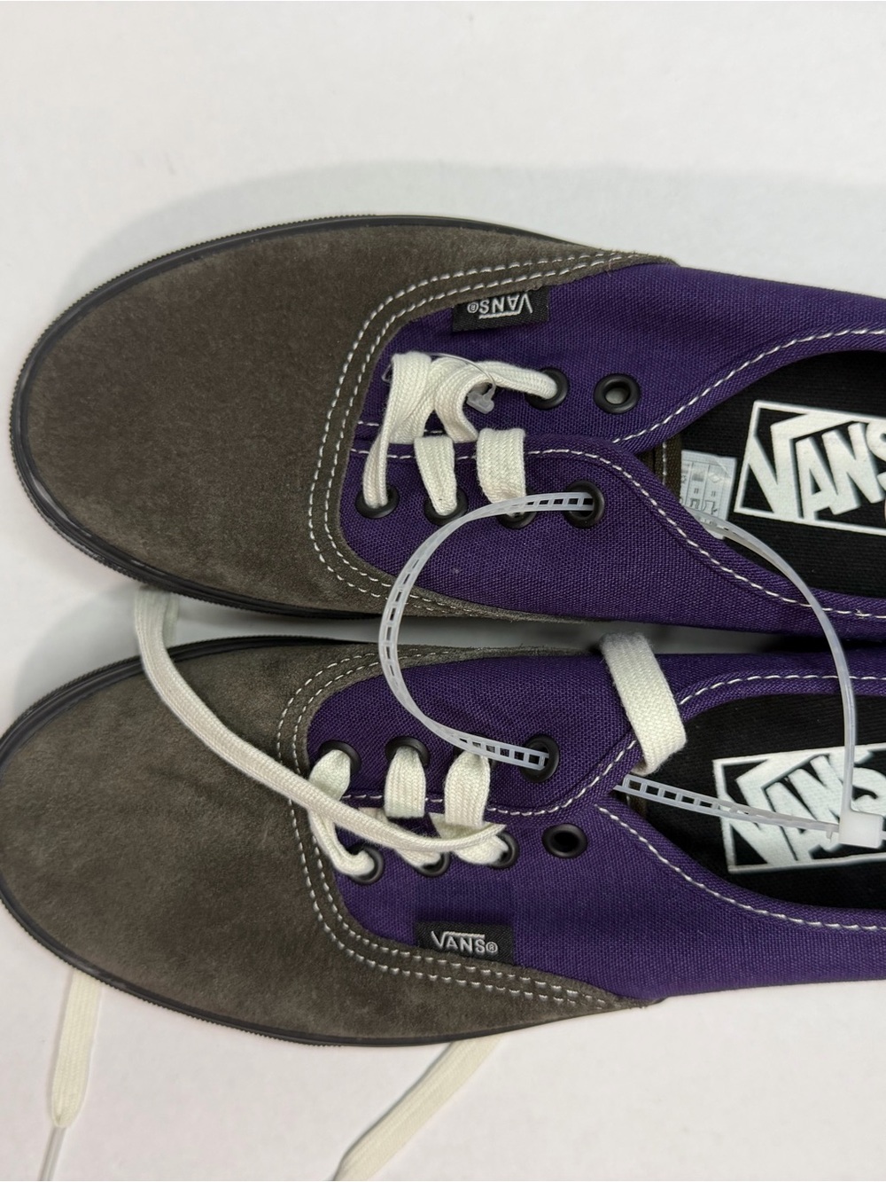 Vans Purple and Gray Low-Top Canvas Sneakers